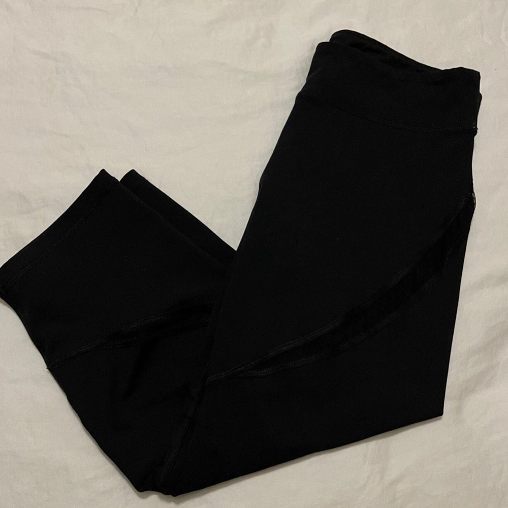 Aeropostale Live Love Dream LLD Mesh Insert Active Crop Athletic Leggings Sz L